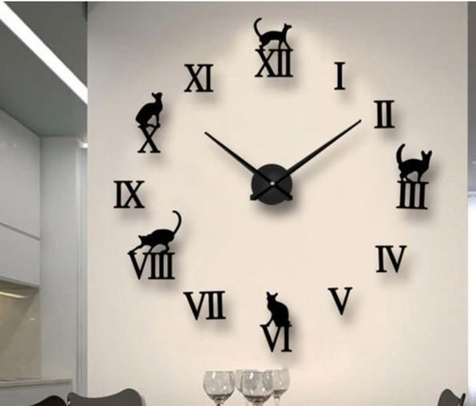 RELOJ 3D CON DISEÑO GATOS